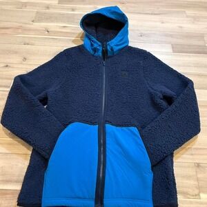 Under Armour brown and blue Sherpa hoodie Sz Med